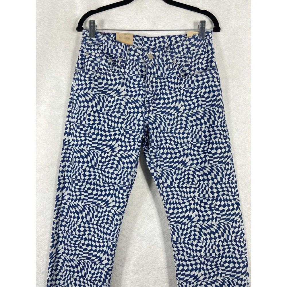 Levi's Jeans Women's 27x30 Blue Mid Rise Straight Denim Geometric New - Picture 3 of 13